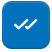 A blue square icon with two white check marks side by side, indicating message read or seen status commonly used in messaging apps.