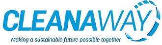 Cleanaway logo in blue text with a circular arrow design. Below, the tagline reads: "Making a sustainable future possible together.