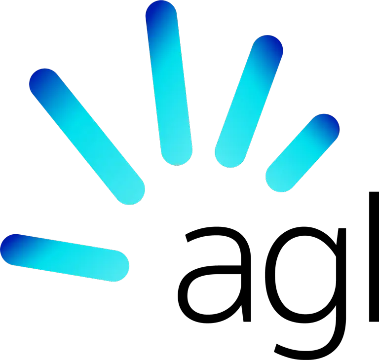 A graphic of five blue gradient bars radiating outward in a fan shape against a black background, resembling a loading or buffering icon.